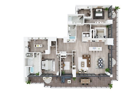 Floor plan for 3 beds, 3 baths, 2523 sqft